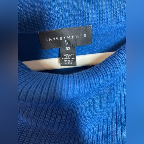 Investments Women’s Plus Size Cowl Neck Sweater Size 3X Blue - Picture 5 of 6